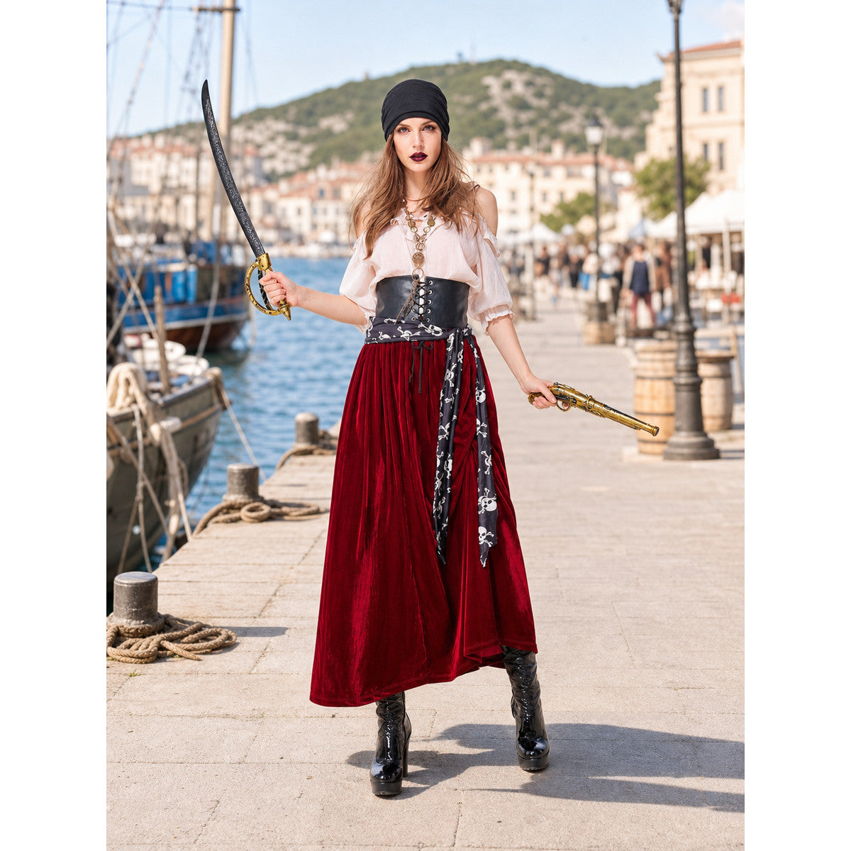 Pirate Halloween Costume with Accessories lifestyle view