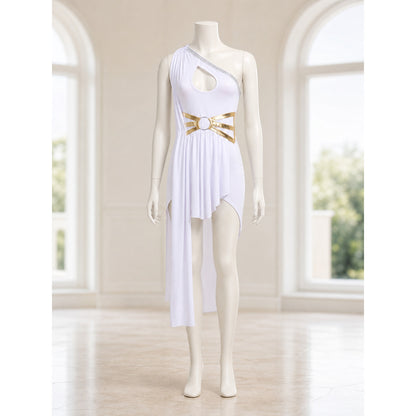 Stage Costume with Asymmetrical Skirt and Decorative Details