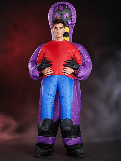 Purple Alien Inflatable Bodysuit Costume, Funny Halloween Party Outfit main product view