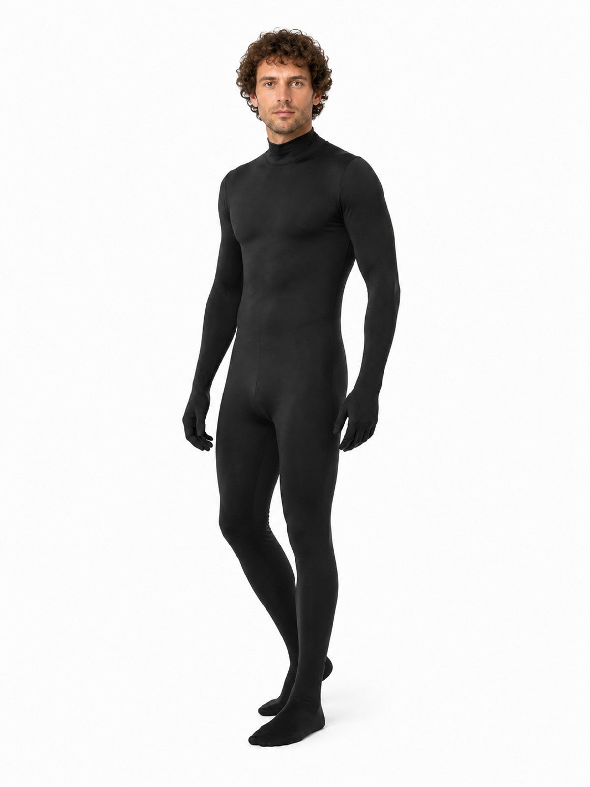 Hooded zentai jumpsuit with an open face product detail