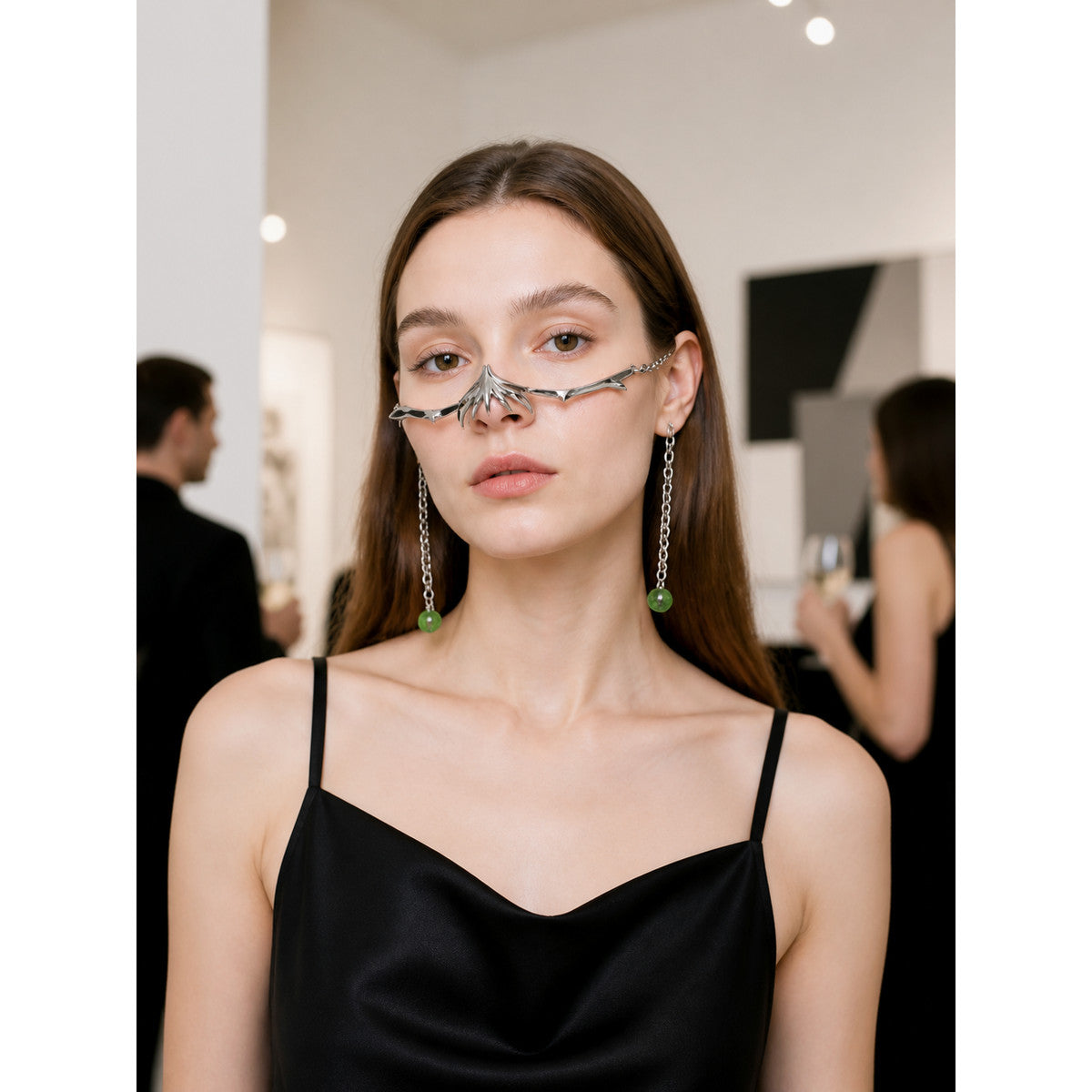 Silver Carnival Mask for Parties lifestyle view