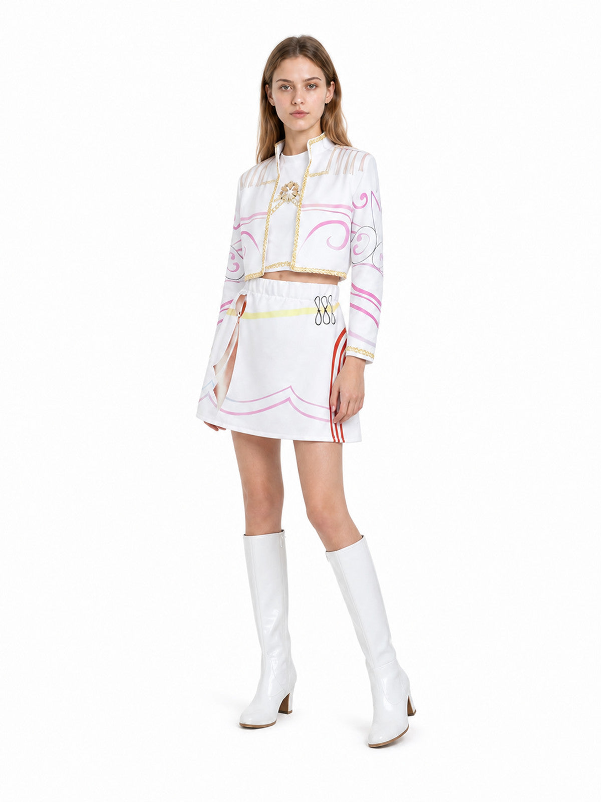 Children's White-and-Pink Costume with Jacket and Skirt Costumes detail