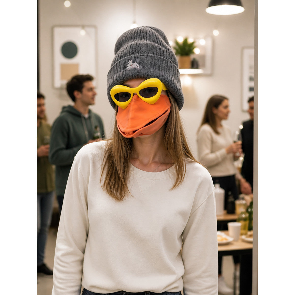 Orange Duck Carnival Mask lifestyle