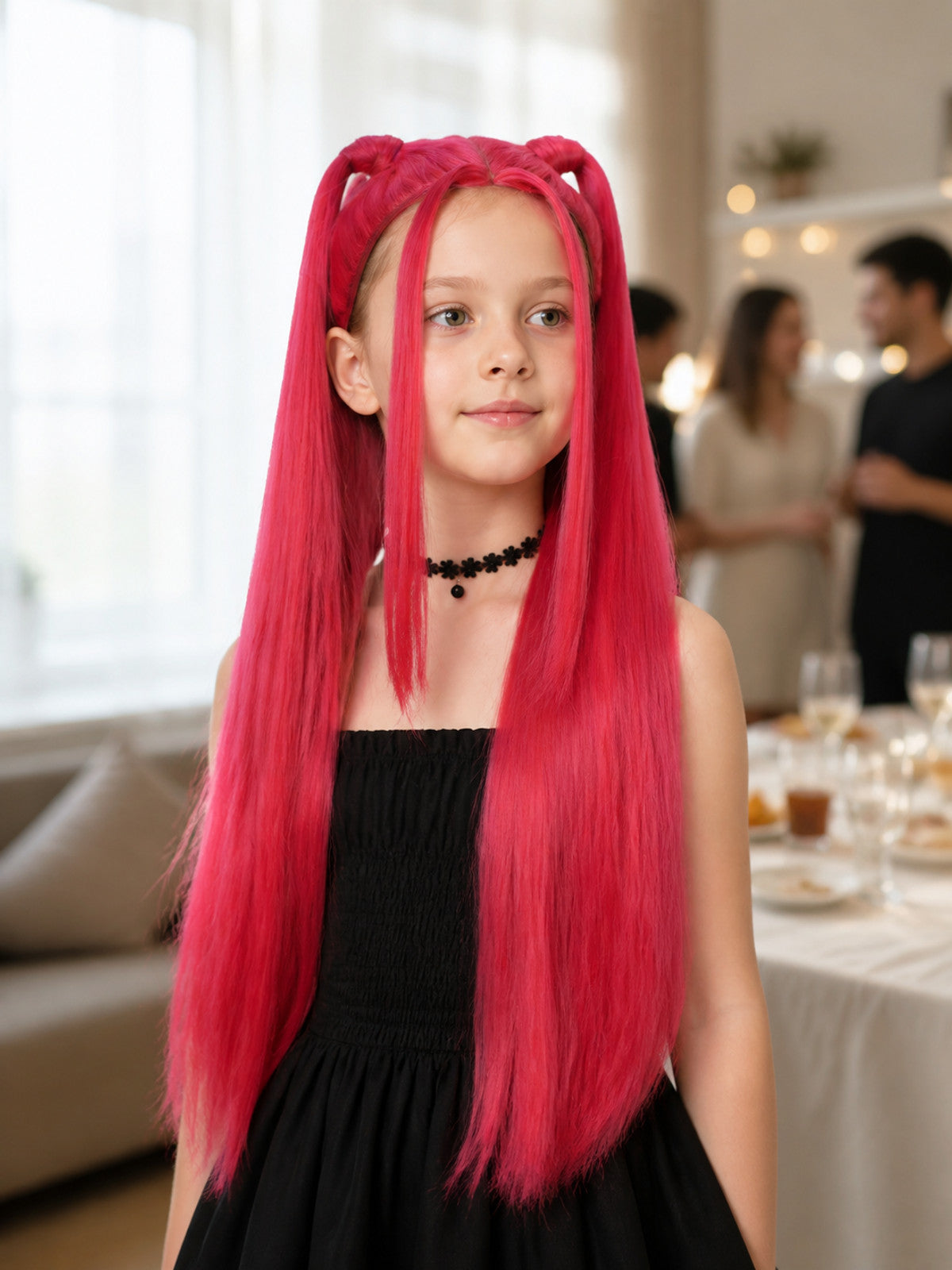 Long Anime Wig with Two High Ponytails for Cosplay