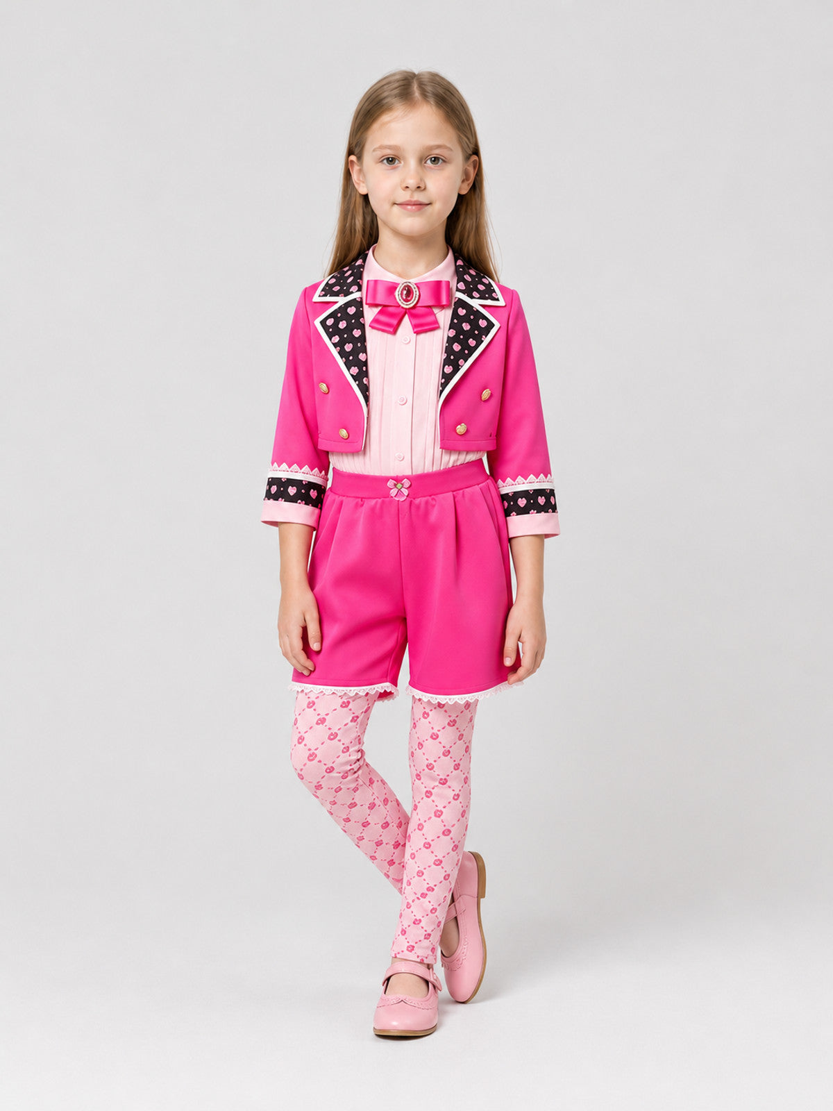 Children's Red Queen Cosplay Costume with Shorts Costumes detail
