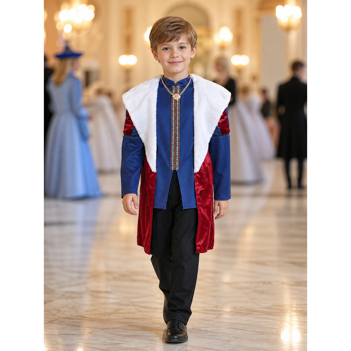Stage costume with a crown, long tunic, and pants