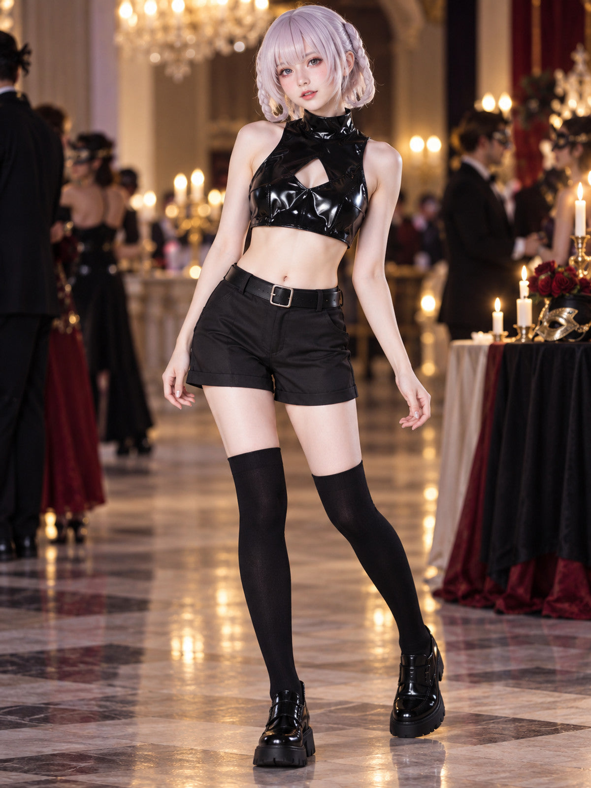 Vampire-Style Cosplay Costume with Fangs