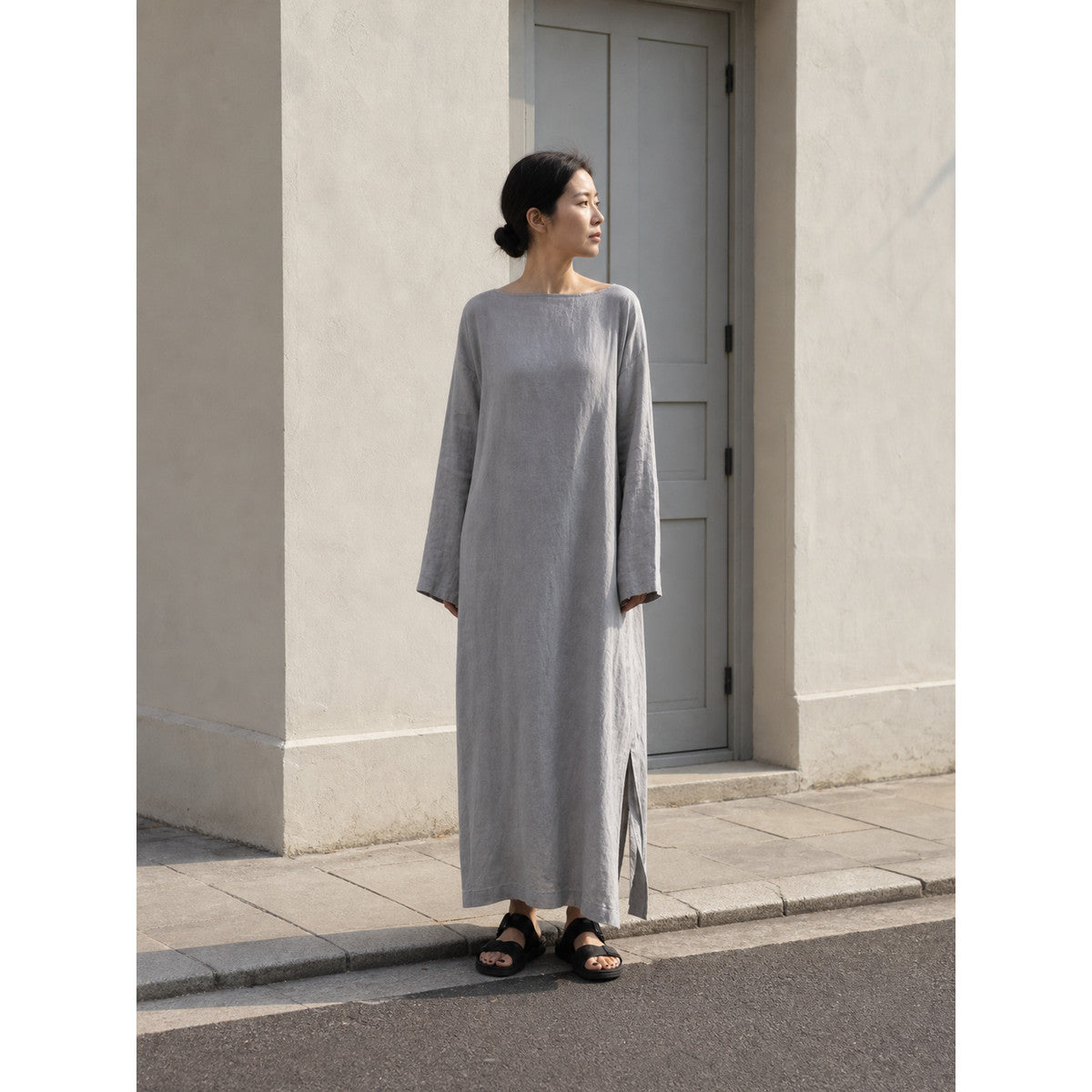 Long Dress with Sleeves and Side Slits Costume Dresses detail