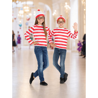 Red and White Striped T-Shirt for Cosplay