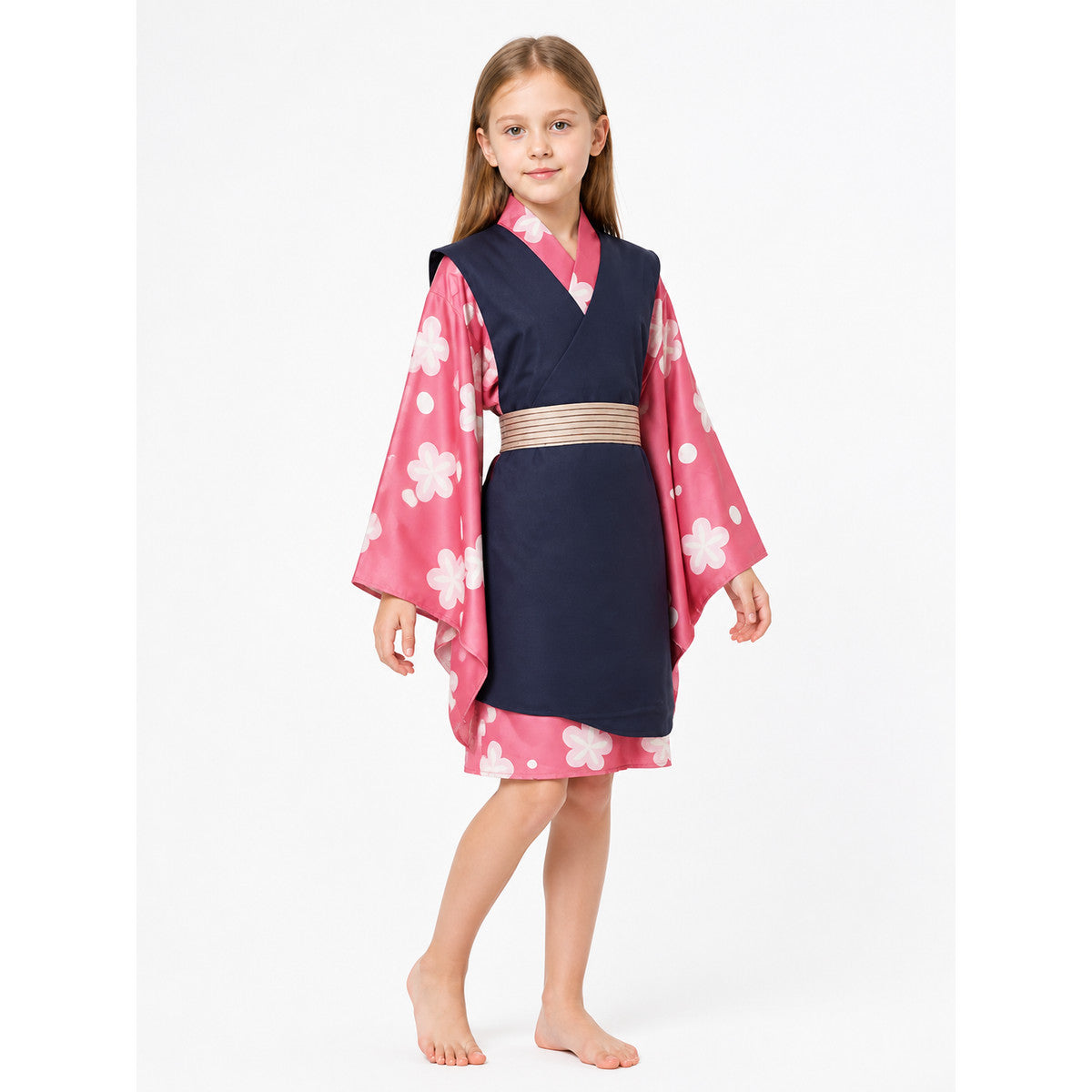 Anime Cosplay Costume with Floral Pattern and Wide Sleeves Costumes detail