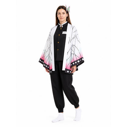 Shinobu Kocho Cosplay Costume with Cape and Hair Clips Costume Capes detail