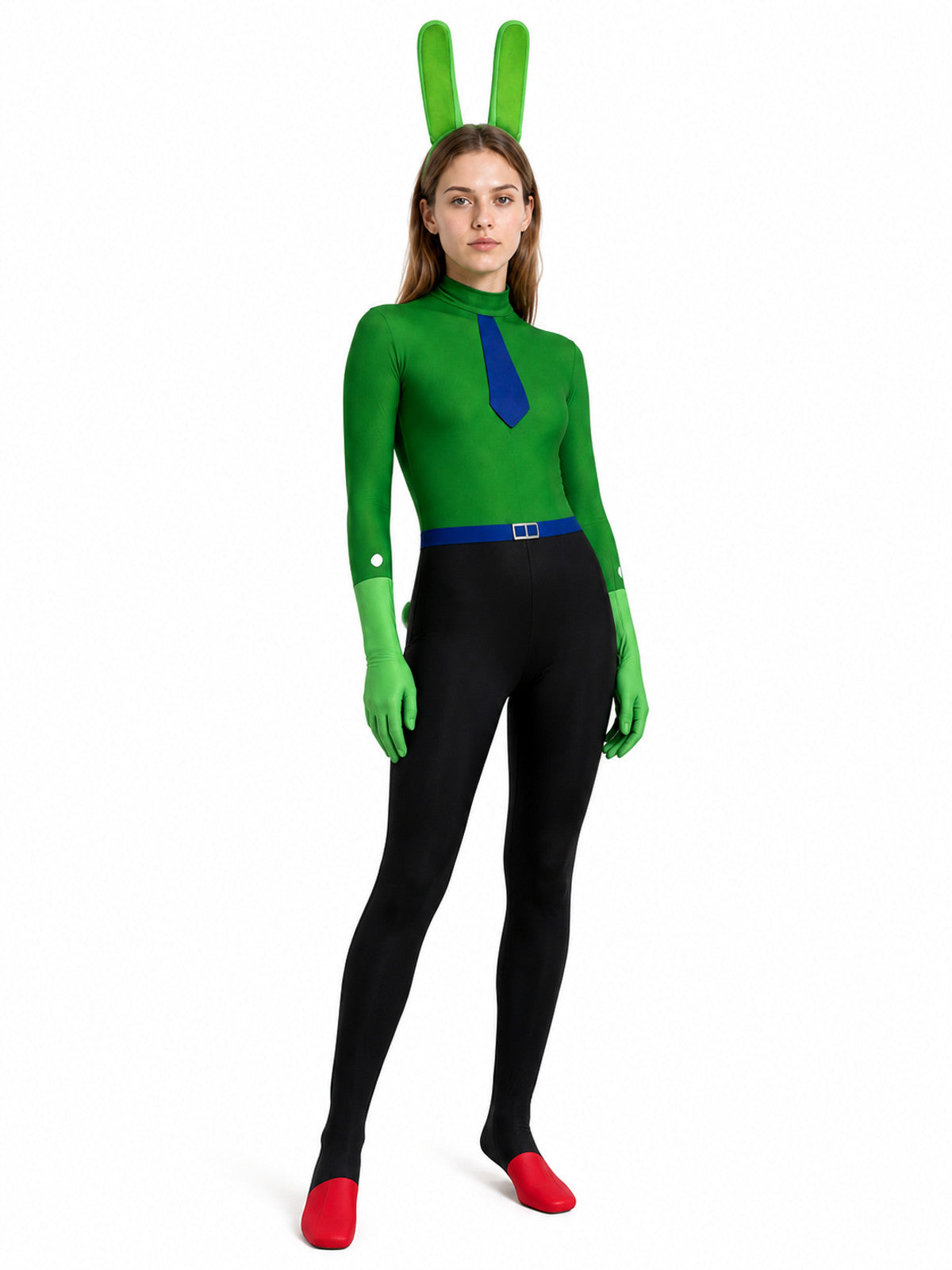 Green Bunny Jumpsuit with Ears and Tie