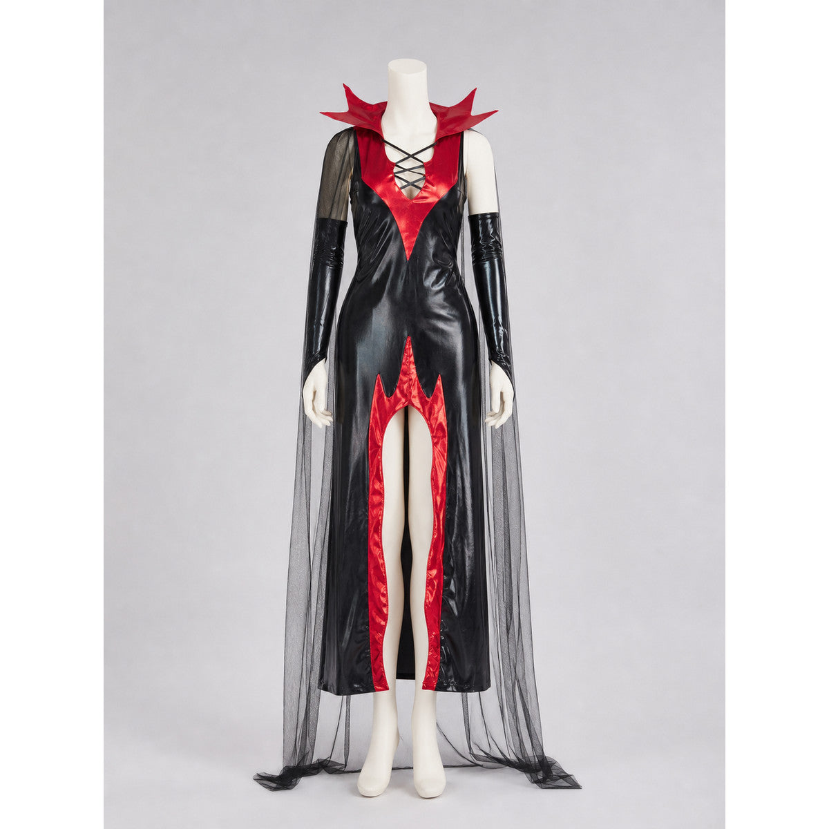 Black and Red Gothic Vampire Costume with Cape Costume Capes detail