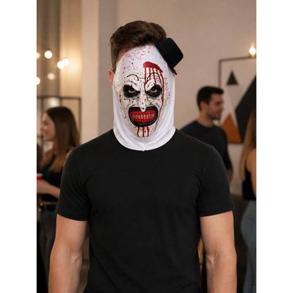 White Carnival Mask with Red and Black Details for Halloween lifestyle view