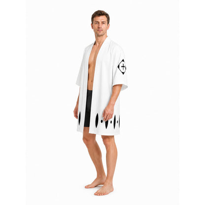 Bleach Anime Cosplay Cloak with Black Pattern Costume Capes detail