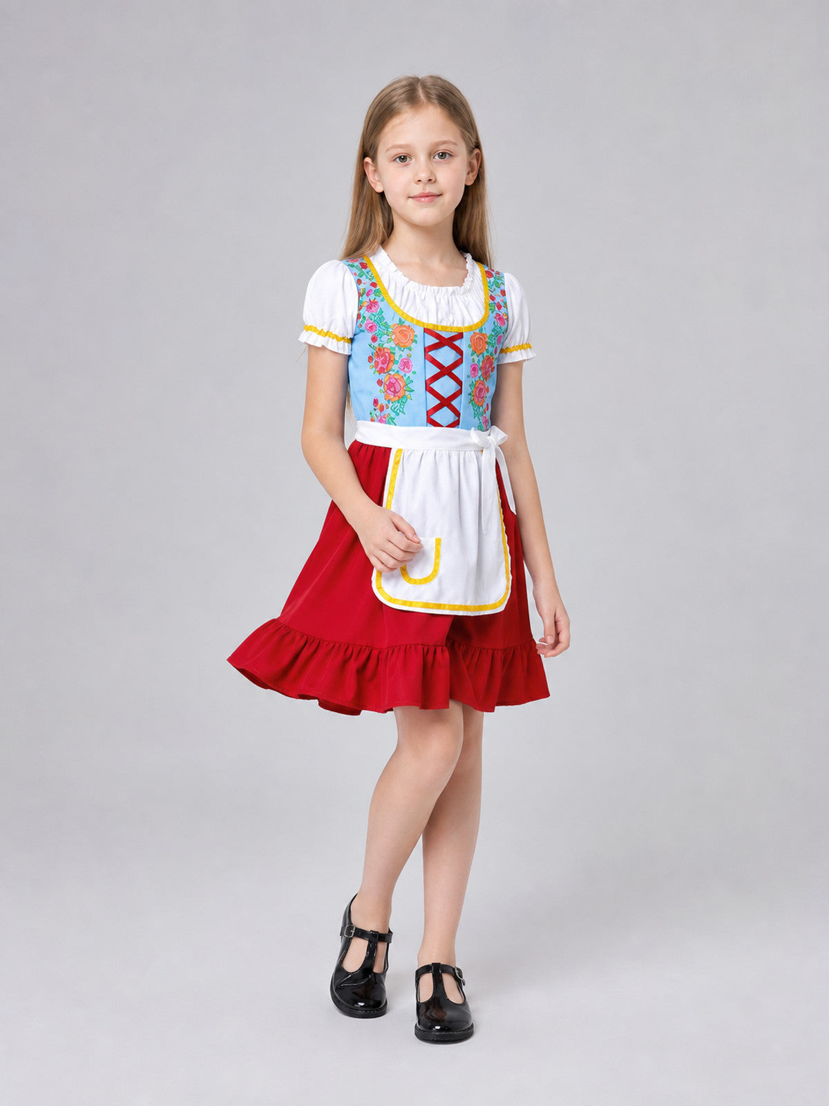 Folk-Style Carnival Dress with Apron Costume Dresses detail