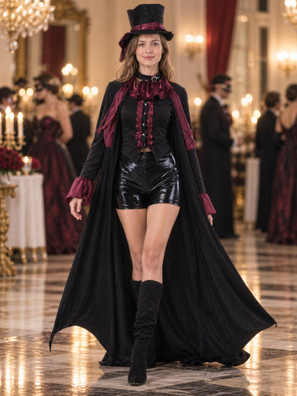 Vampire Costume with Top Hat and Cape