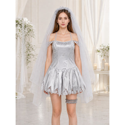Carnival dress costume with veil and garter lifestyle