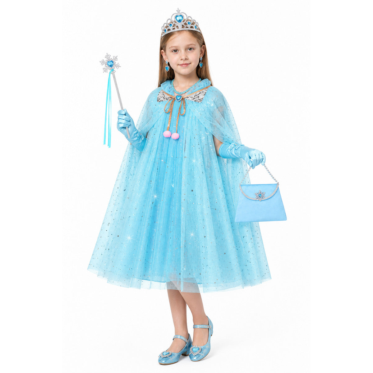 Children's Cape with Crown and Magic Wand Costume Capes detail