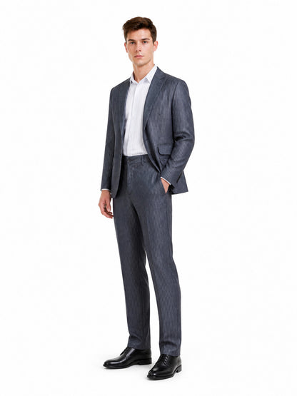 Pinstripe Two-Piece Suit with a Single-Breasted Blazer product detail
