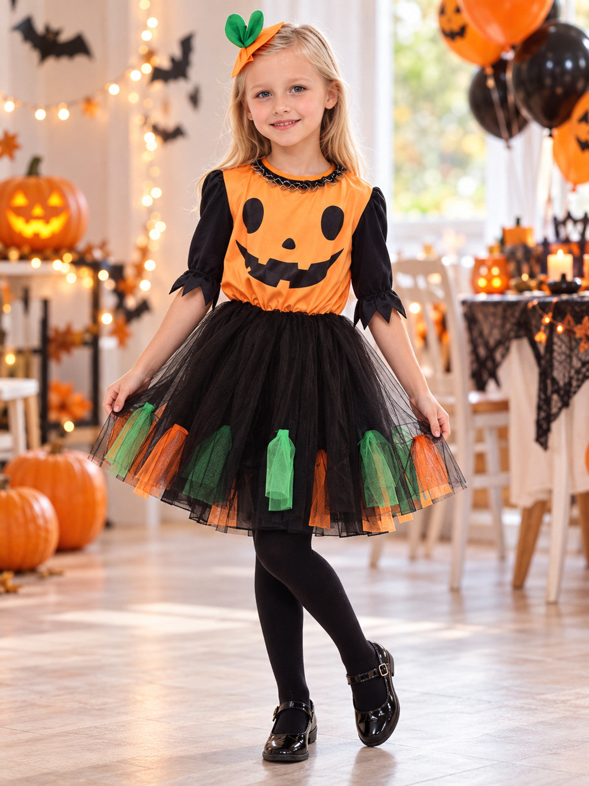 Kids' Pumpkin Carnival Costume with Headband