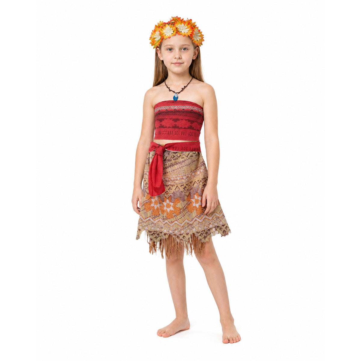 Children's Carnival Costume with Top and Fringed Skirt Costumes detail