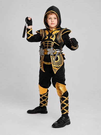 Naruto Black and Gold Ninja Costume with Hood Costumes detail