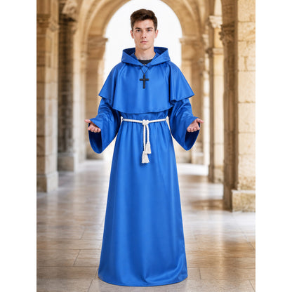 Medieval-Style Hooded Robe Costume lifestyle view