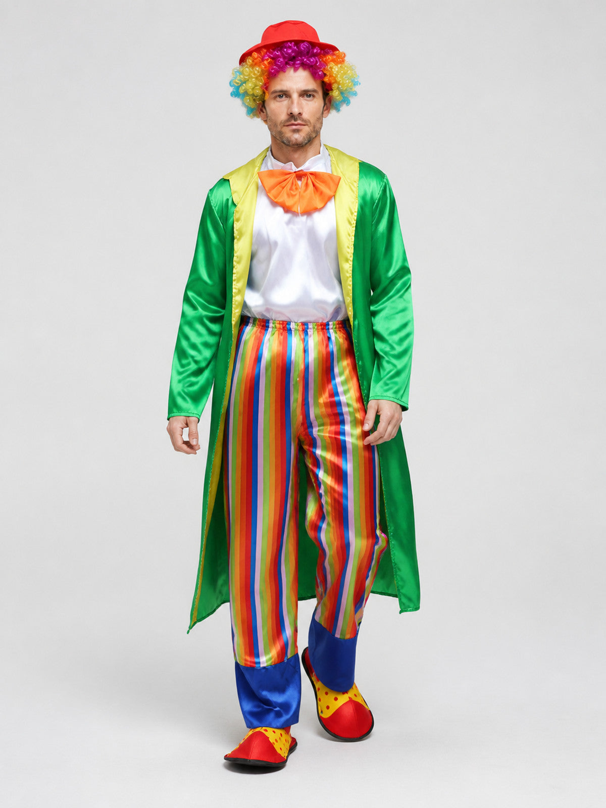 Circus Clown Costume with Cape, Hat, and Bow Tie Costume Capes detail