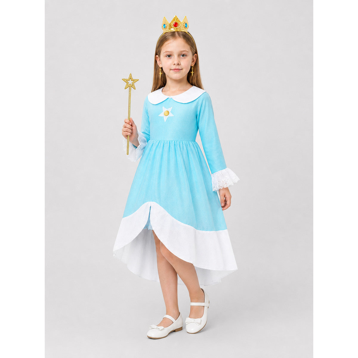 Princess Dress for Children with Crown and Star Wand Costume Dresses detail