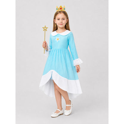 Princess Dress for Children with Crown and Star Wand Costume Dresses detail
