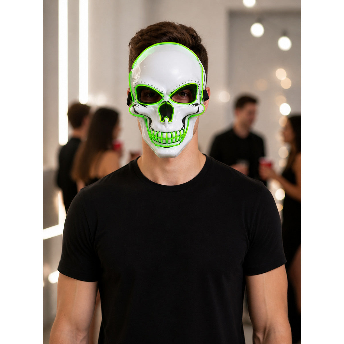 Glowing Skeleton Carnival Mask for Halloween and Cosplay lifestyle view