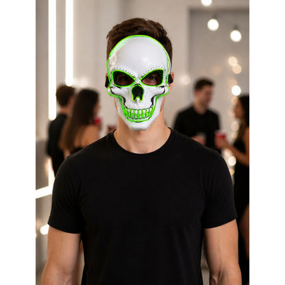 Glowing Skeleton Carnival Mask for Halloween and Cosplay lifestyle view