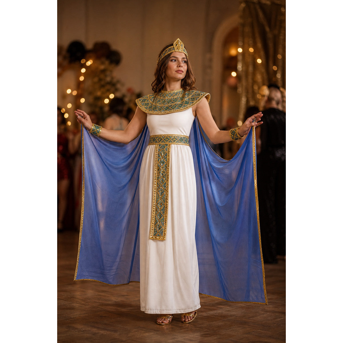 Cleopatra Egyptian Queen Costume with Cape for Carnival lifestyle