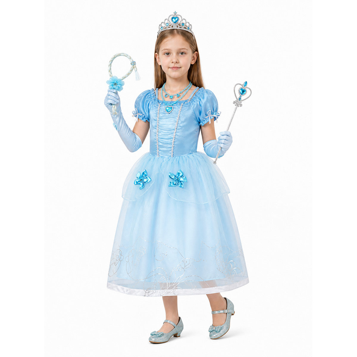 Children’s Cinderella costume with crown and dress product detail