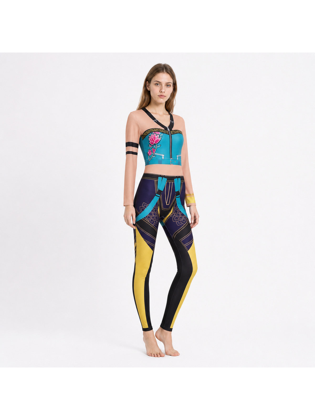 Zoe Cosplay Jumpsuit with Front Zipper Costumes detail