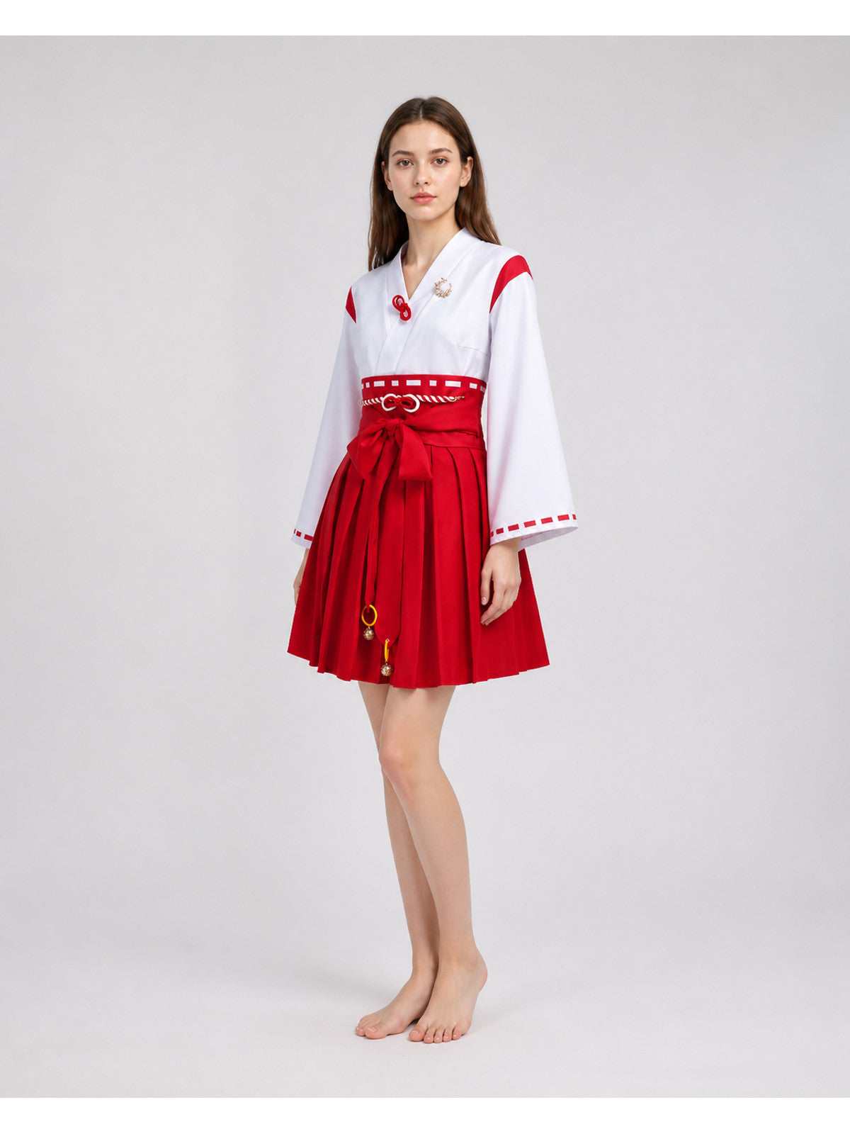 Red Silent Hill Cosplay Dress with Belt and Bells Costume Dresses detail