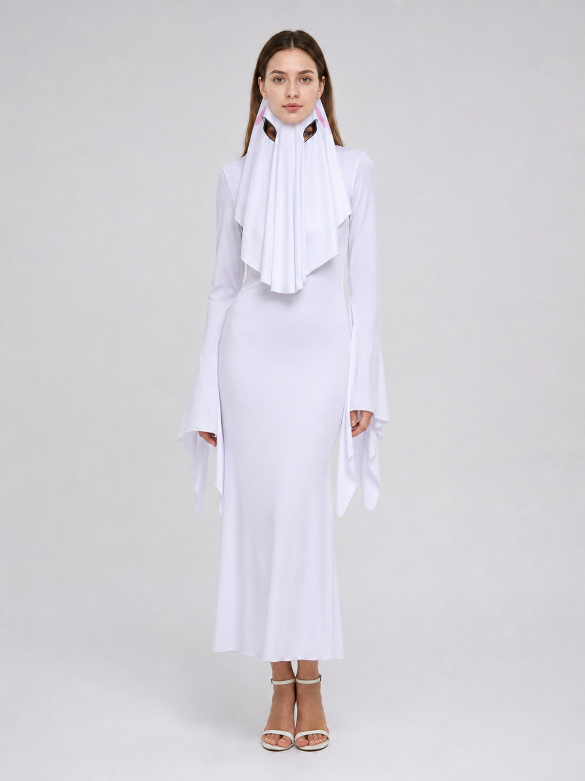 Ghost Cosplay Costume — White Hooded Dress product detail