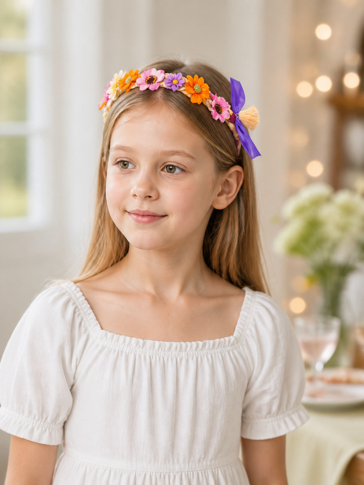Halloween Carnival Headband with Flowers and Crown