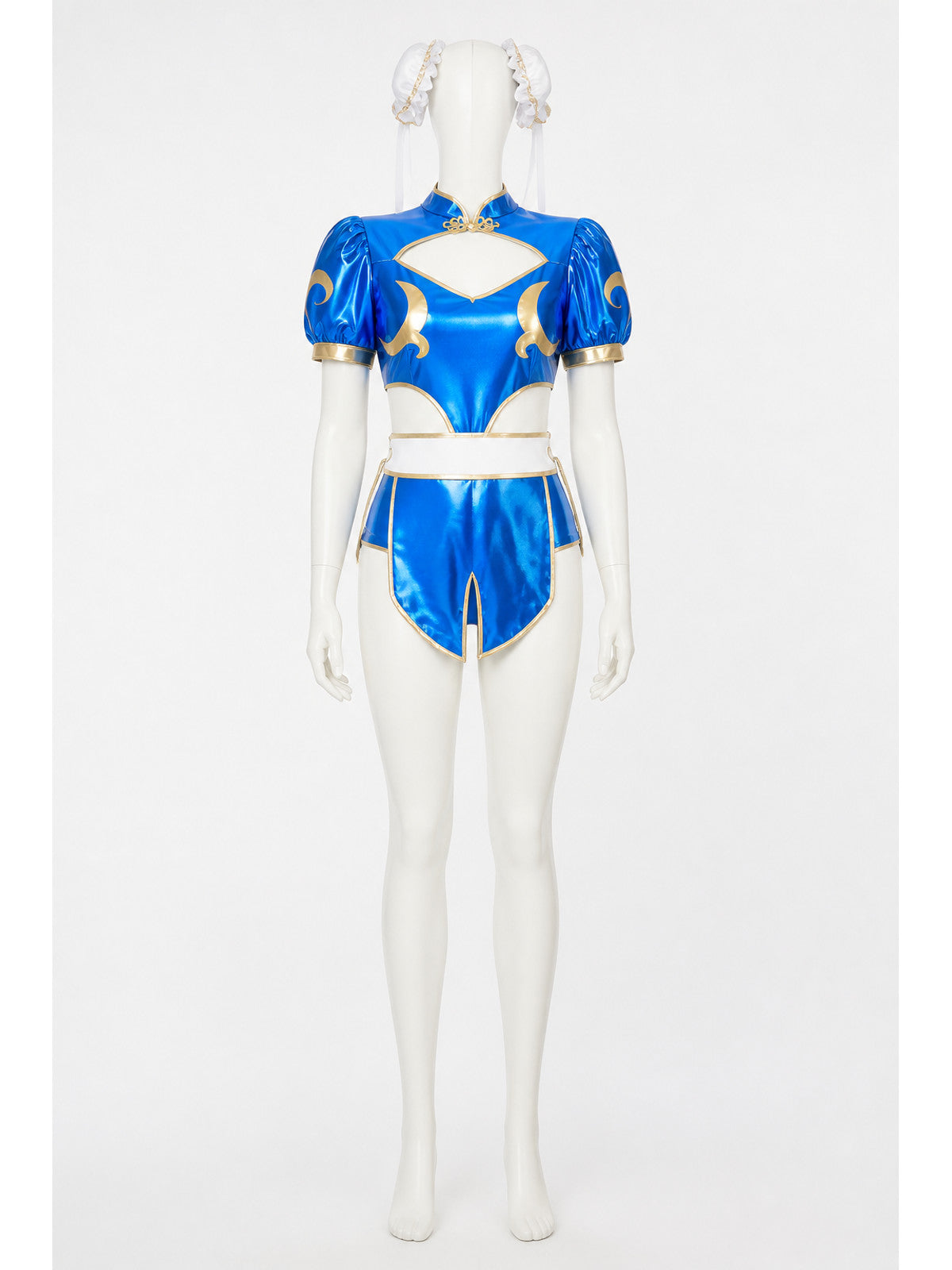 Chun-Li Cosplay Costume, Blue Outfit with Belt Costumes detail