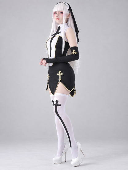 Vampire Costume with Cross for Cosplay and Halloween