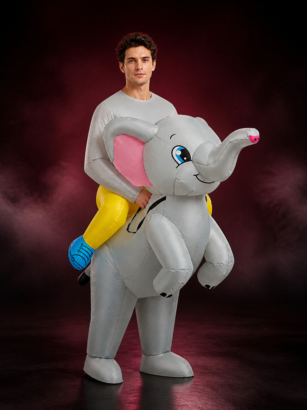 Cartoon Elephant Inflatable Ride-On Costume, Halloween Funny Party Suit for Kids main product view
