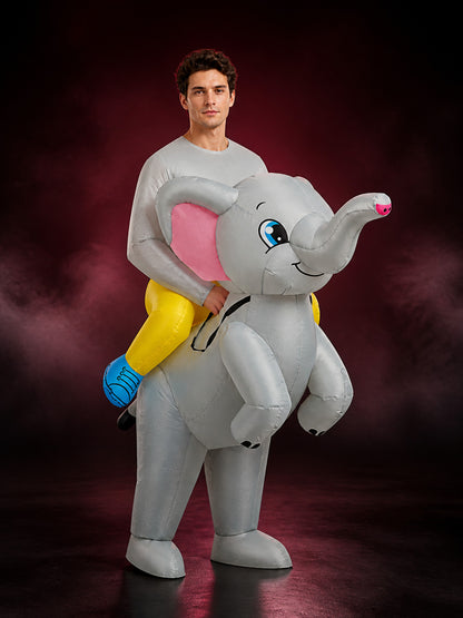 Cartoon Elephant Inflatable Ride-On Costume, Halloween Funny Party Suit for Kids main product view