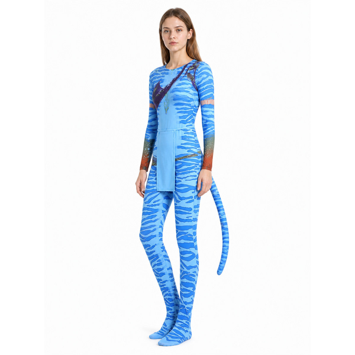 Avatar Cosplay Jumpsuit with Blue Stripes lifestyle
