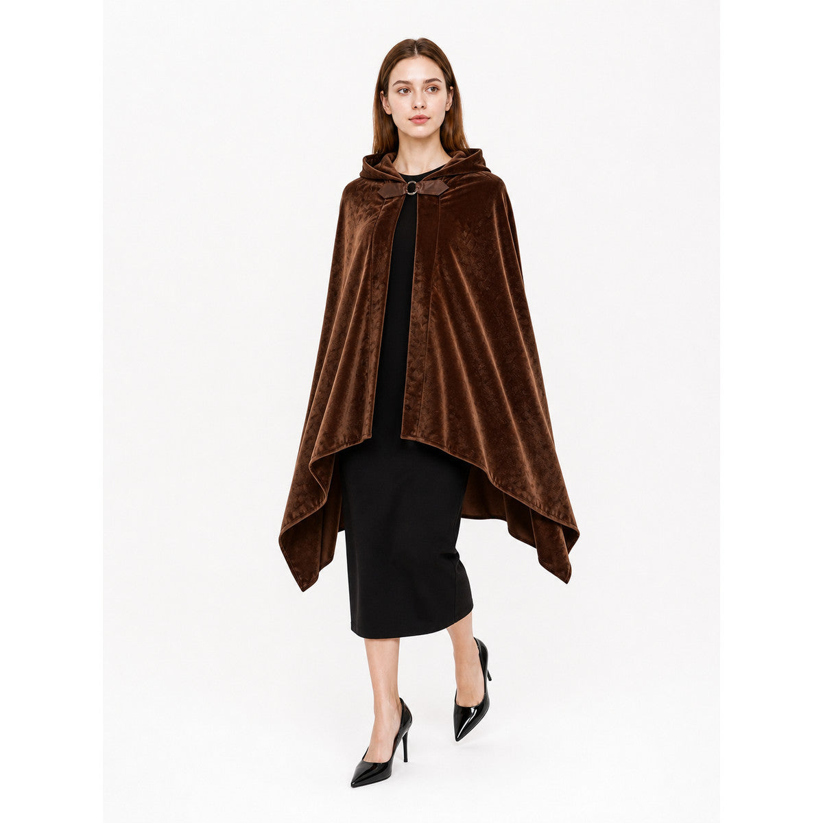 Brown Carnival Cloak with Hood