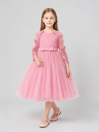 Dressy Pink Princess Dress with Full Skirt Costume Dresses detail