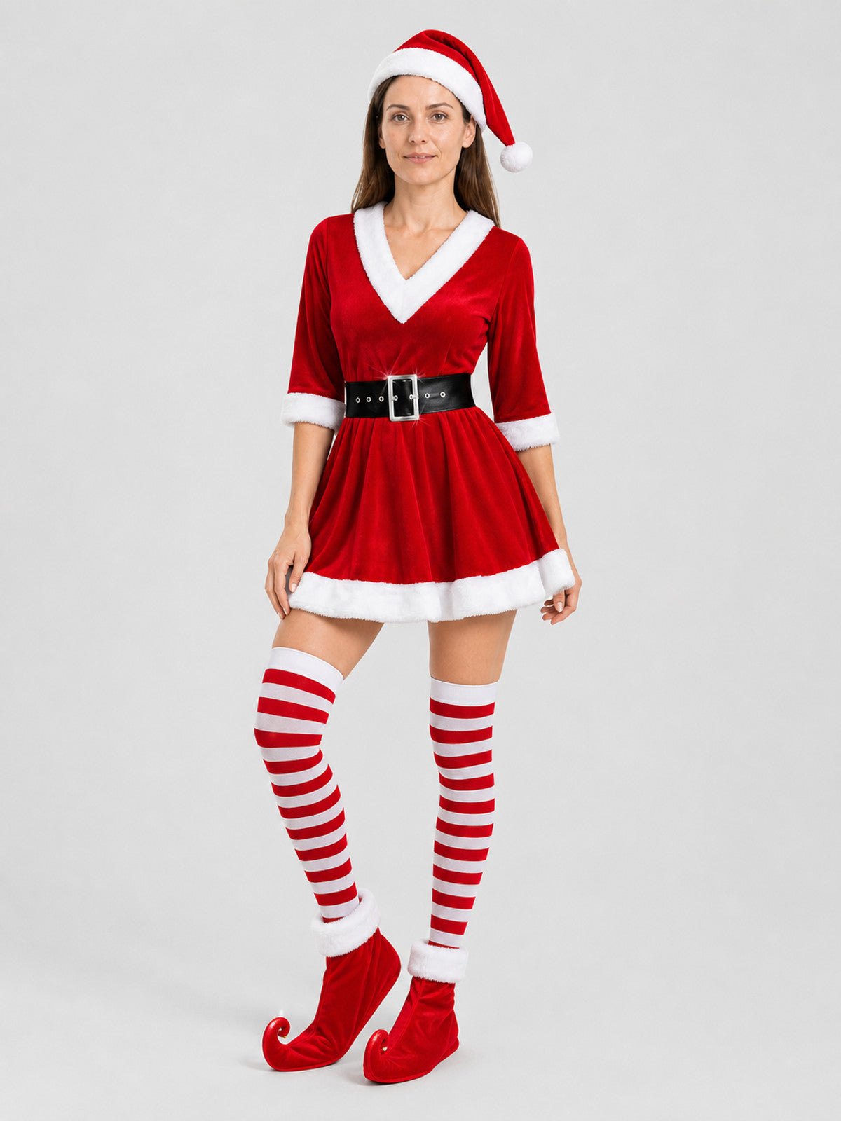 Santa Claus Christmas Costume: Dress, Hat, Belt Costume Dresses detail