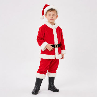 Children's Santa Claus Costume, Red with White Trim Costumes detail