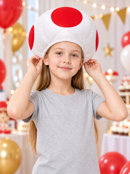 3D cosplay hat with red circular elements lifestyle view