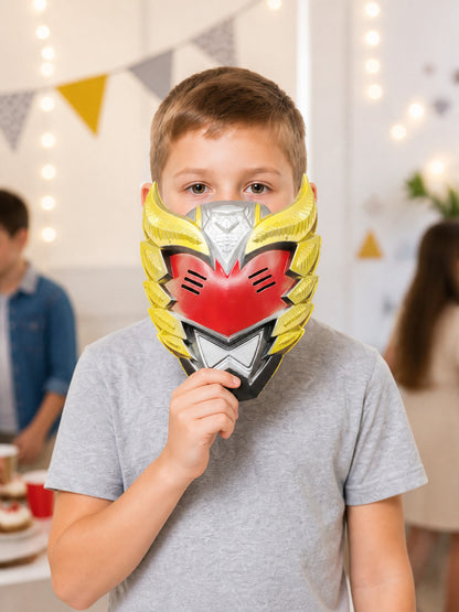 Red and Gold Carnival Mask with Silver Details lifestyle view